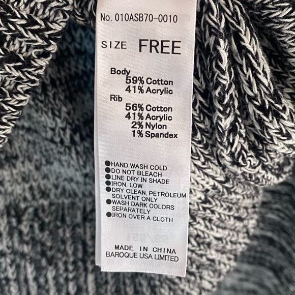 MOUSSY Free Size Textured Knit Sweater Black White 90s Y2K Relaxed Boxy Fit - Picture 4 of 6